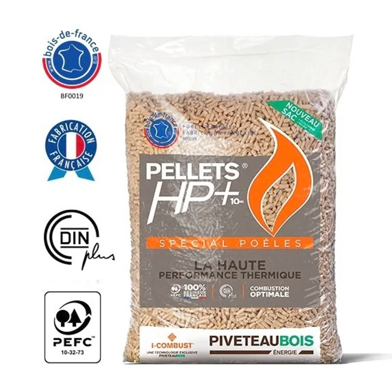 Piveteau HP+ Holzpellets aus Nadelholz – Palette 1080 kg (72 Säcke)