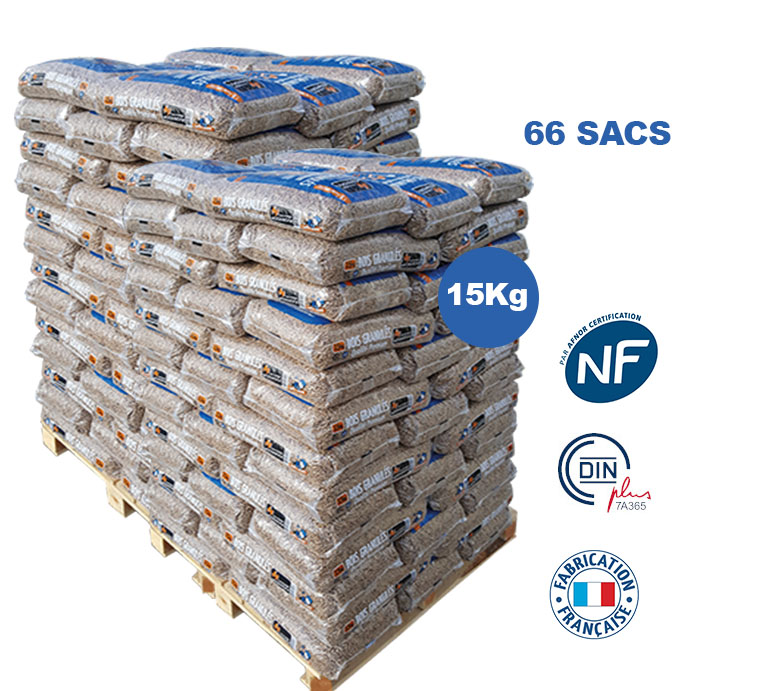 Holzpellets Woodstock® Premium – Palette 990 kg (66 Säcke à 15 kg)