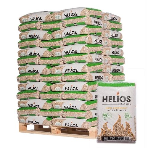 HELIOS Holzpellets Nadelholz – Palette 975 kg (65 Säcke à 15 kg)